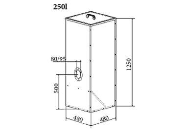 Nádrž na pelety 250 l