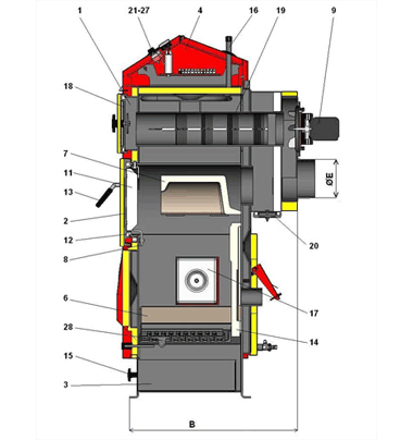 Nákres kotle D 20 P