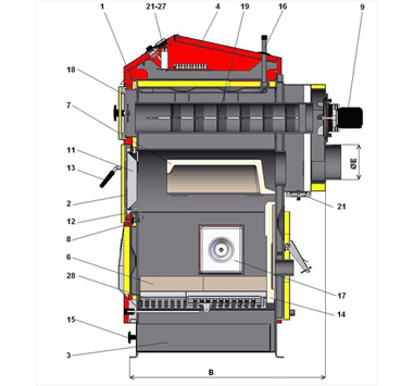 Nákres kotle D 30 P