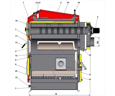 Nákres kotle D 50 P